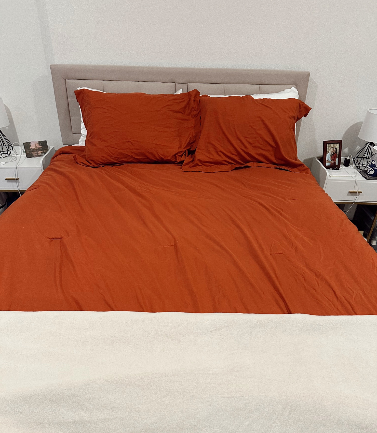 bed of our dreams 😴 🌙 🌟 
• we were so picky about our bed frame, but it satisfied both our needs of function and looking good!
• silk pillowcases for minimal hair damage

#LTKHome