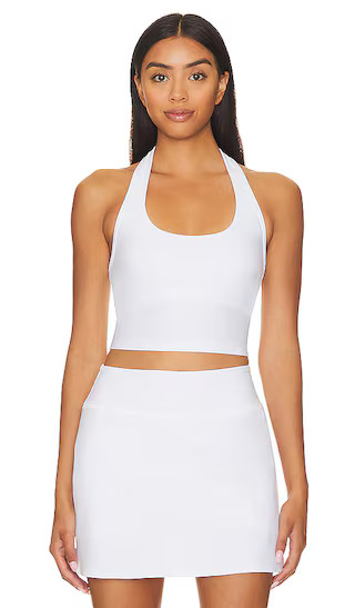 Spacedye Well Rounded Cropped Halter Tank in Cloud White | Revolve Clothing (Global)