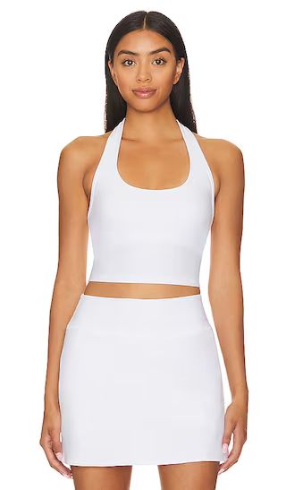 Spacedye Well Rounded Cropped Halter Tank in Cloud White | Revolve Clothing (Global)