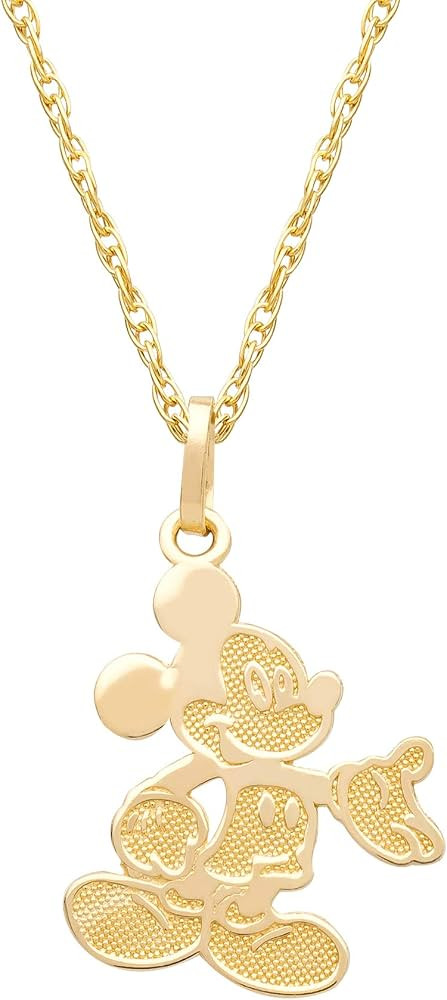 Disney Mickey Mouse 14kt Yellow Gold Classic Mickey Pendant Necklace | Amazon (US)