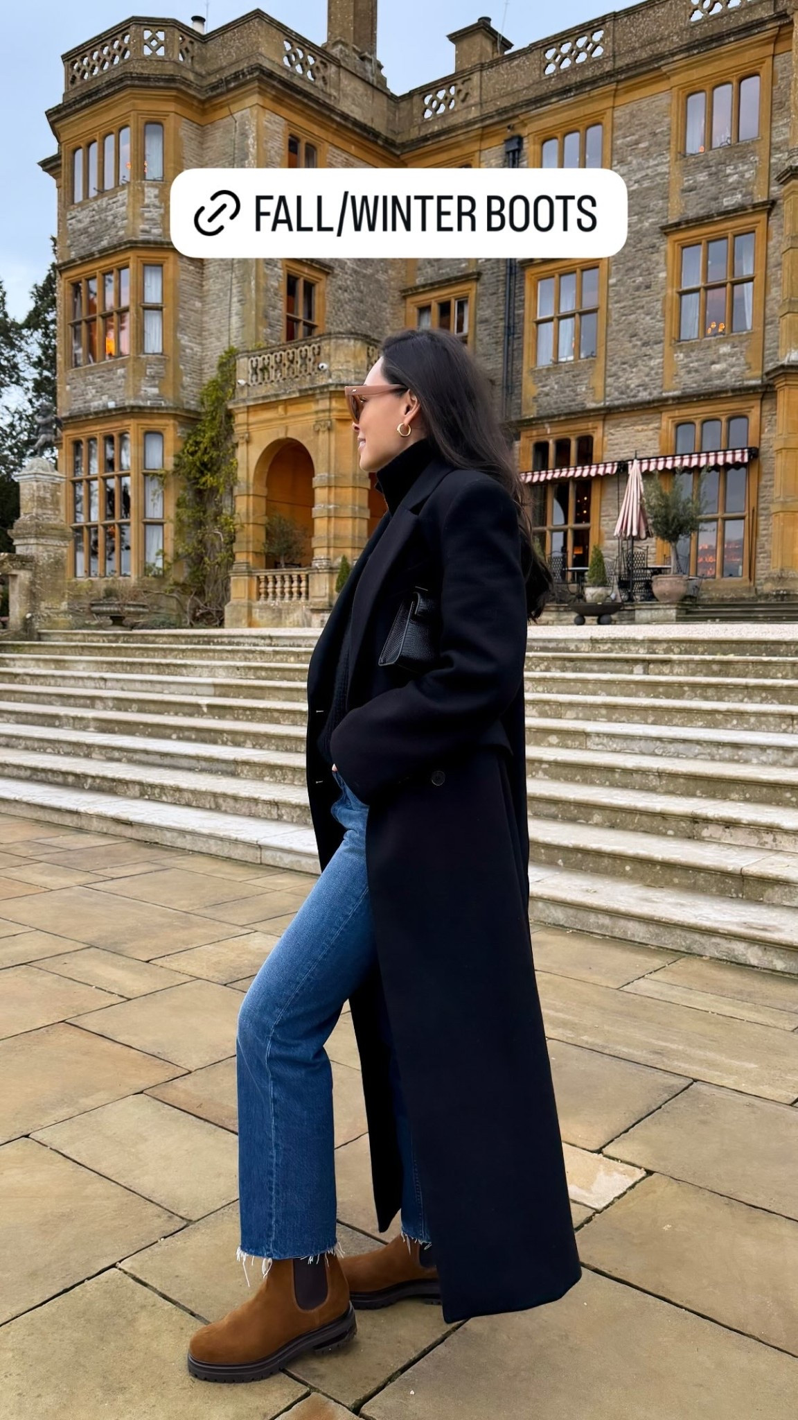 Fall outfit, winter outfit, Cotswolds outfit, black double breasted coat, winter boots, fall boots.

#LTKootd #LTKdayinmylife #LTKTravel