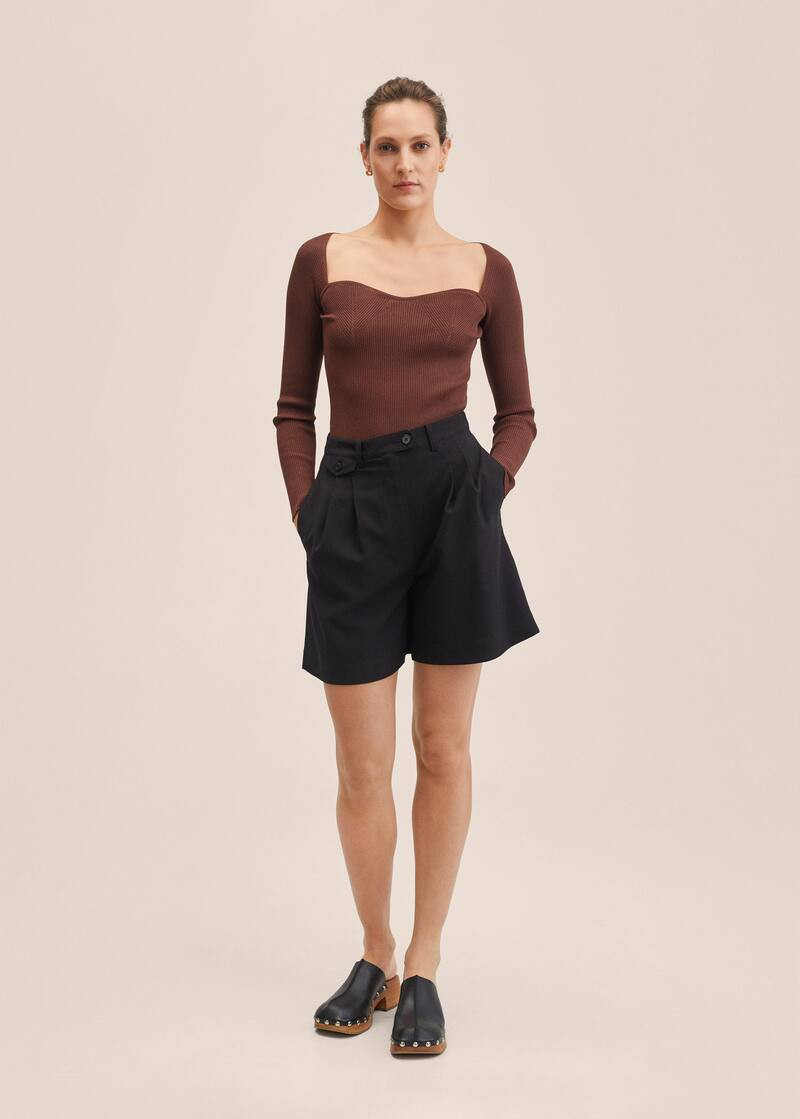 Bra-effect knitted sweater  -  Women | Mango USA | MANGO (US)