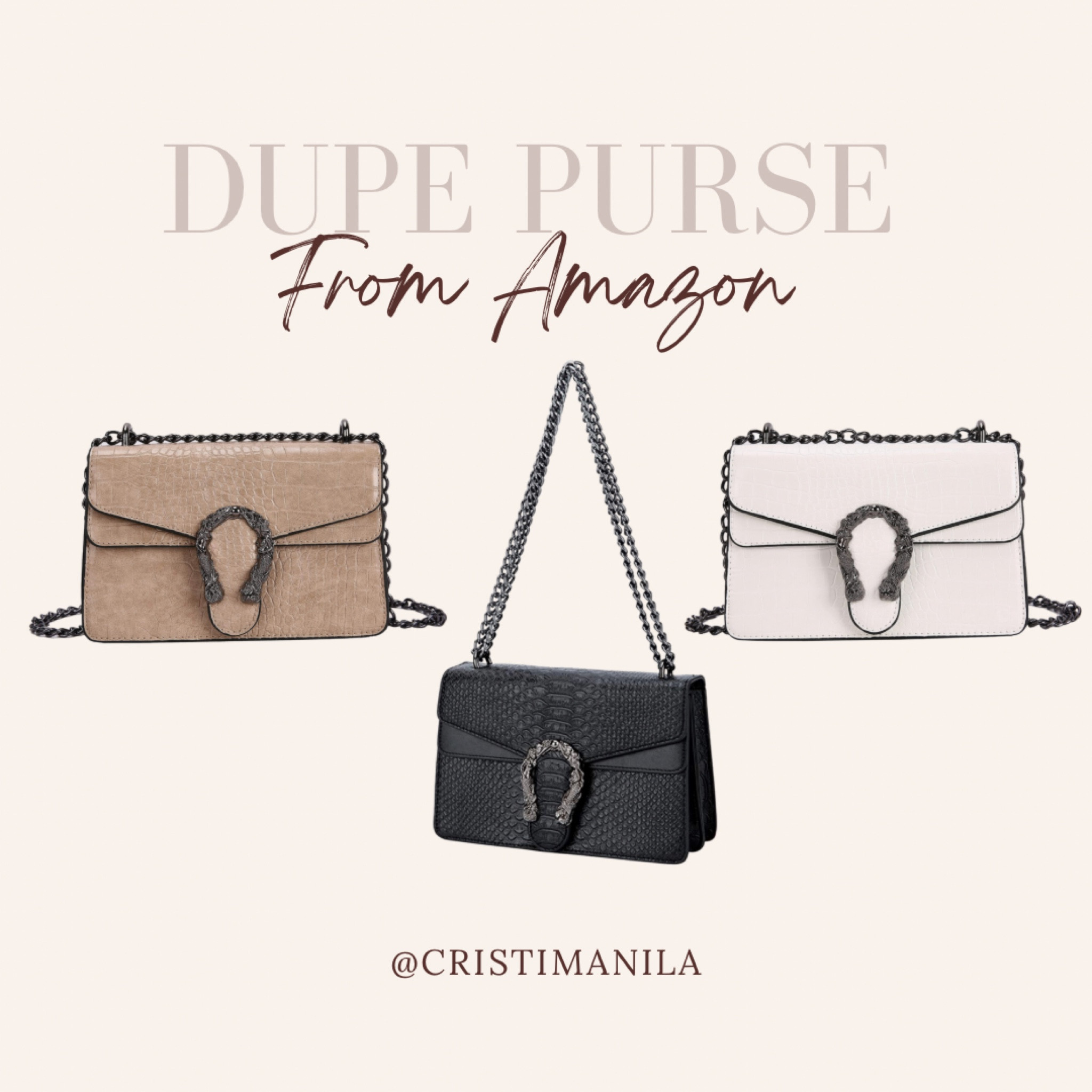 My new favorite purse from Amazon! These are my 3 favorite colors and it's a great dupe! Quality is amazing and super affordable.  #amazonfinds #dupepurse #amazonpurse #amazon #amazondupepurses

#LTKitbag #LTKGiftGuide #LTKunder50