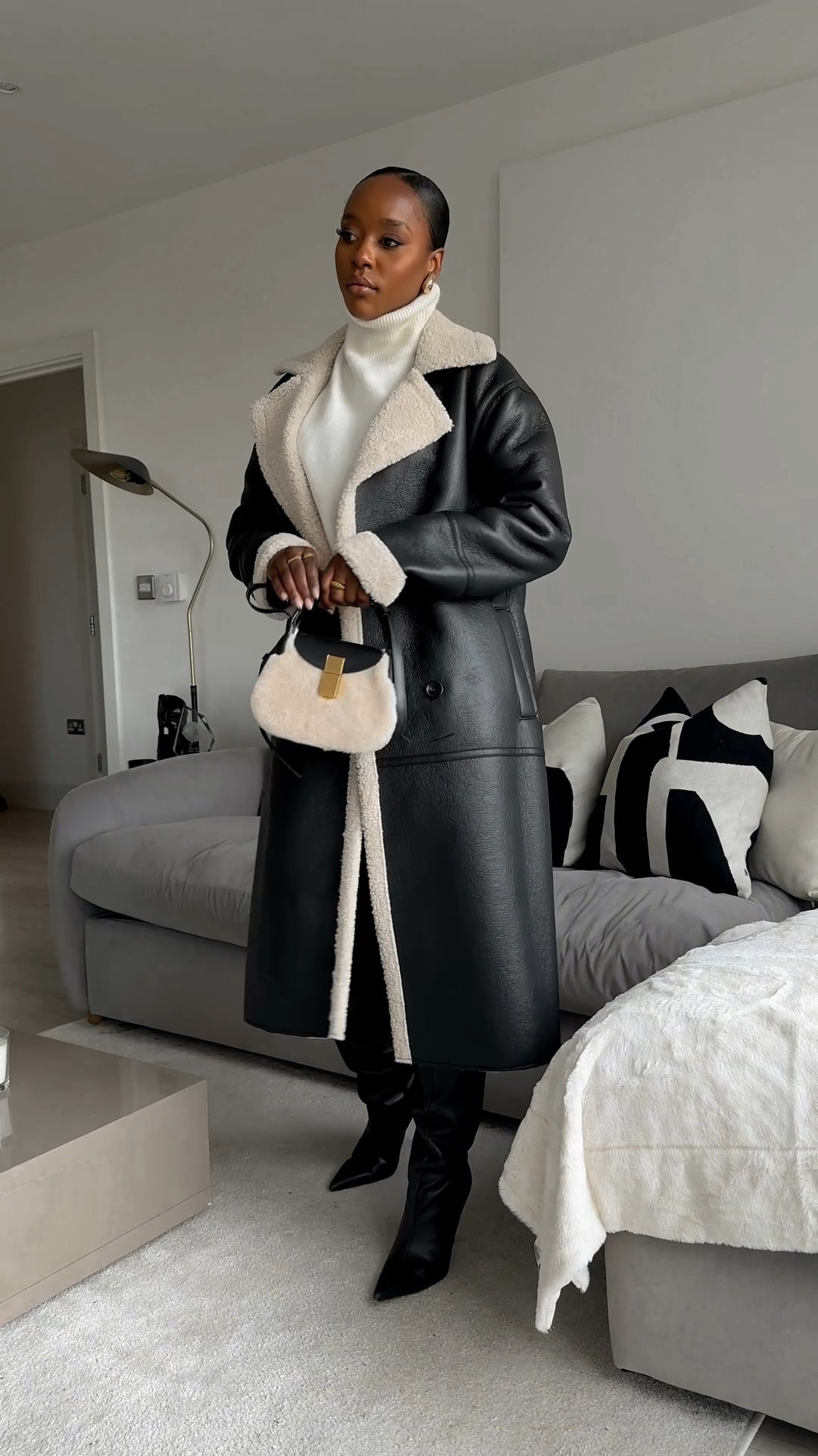 A cosy winters outfit, faux leather Borg coat, knee boots, high neck jumper, affordable look head to toe 

#LTKCyberWeek #LTKSeasonal #LTKstyletip