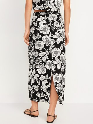 High-Waisted Linen-Blend Maxi Skirt | Old Navy (US)