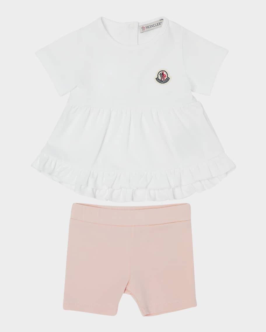 Moncler Girl's T-Shirt and Short Legging 2-Piece Set, Size 6M-3 | Neiman Marcus