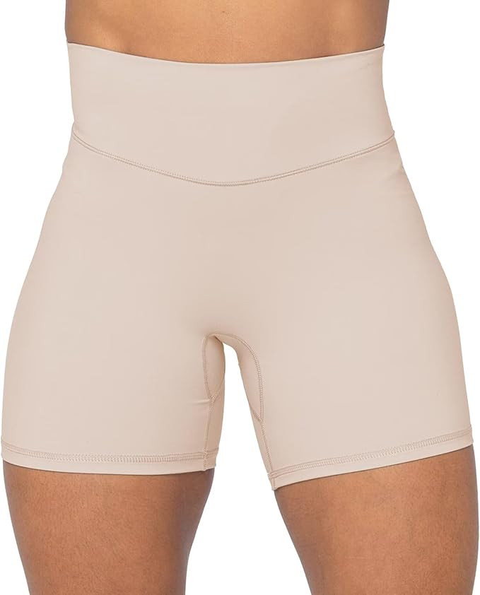 No Front Seam High Waist Biker Shorts for Women, Squat Proof Yoga Workout Gym Bike Shorts | Amazon (US)