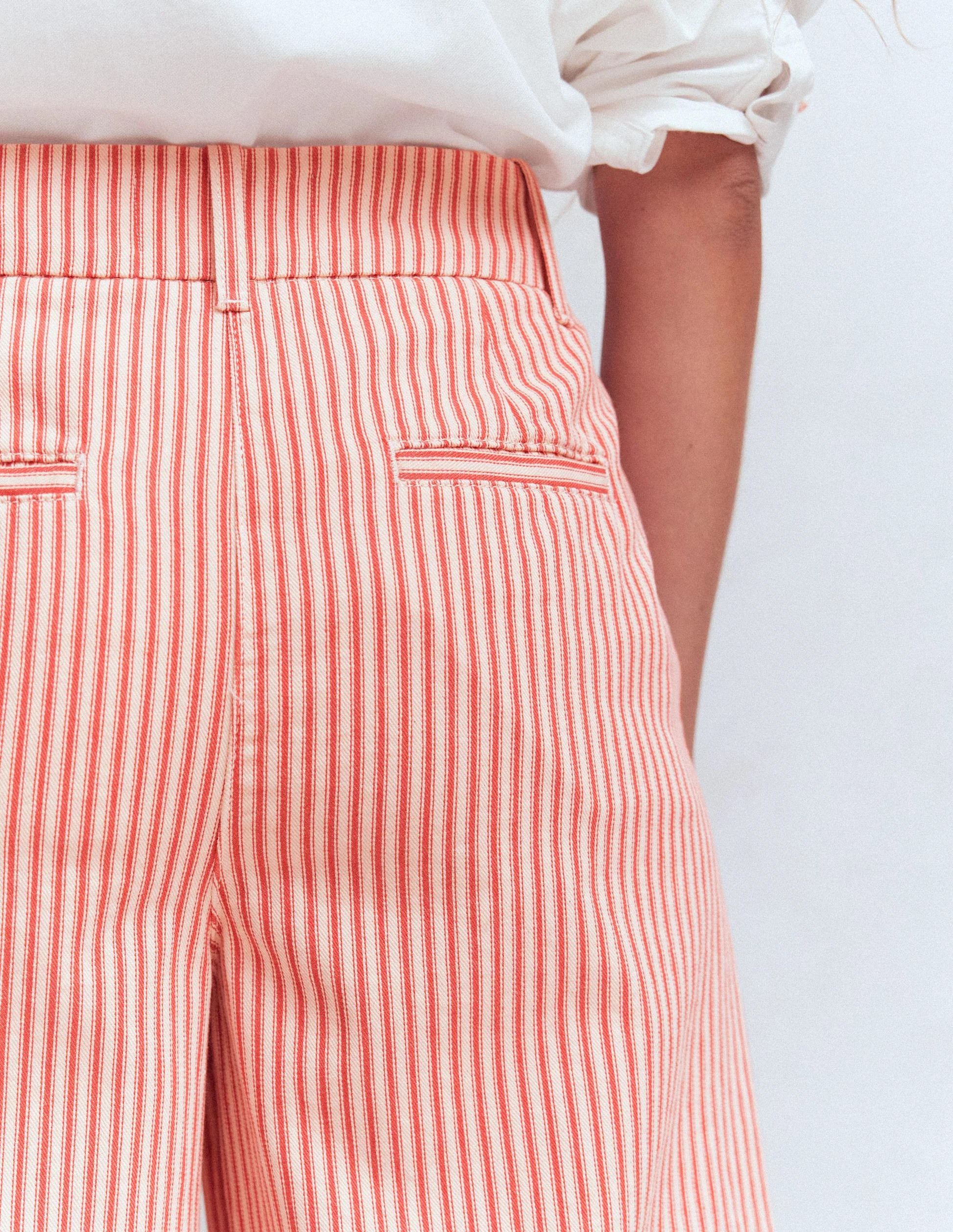 Kensington Wide Leg Pants-Red Ticking Stripe | Boden (US)