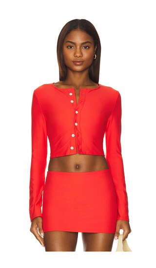 Button-Down Cardi in Cherry | Revolve Clothing (Global)