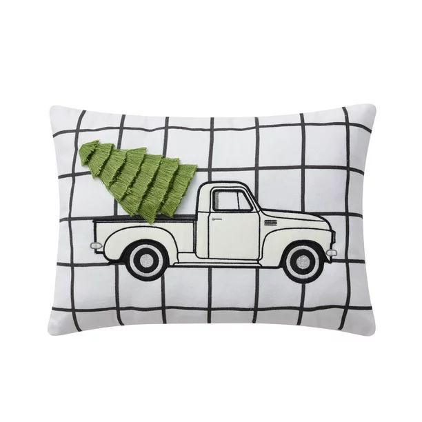 My Texas House Holiday Truck 14" x 20" Multi-Color Flannel Oblong Decorative Pillow (1 Count) - W... | Walmart (US)