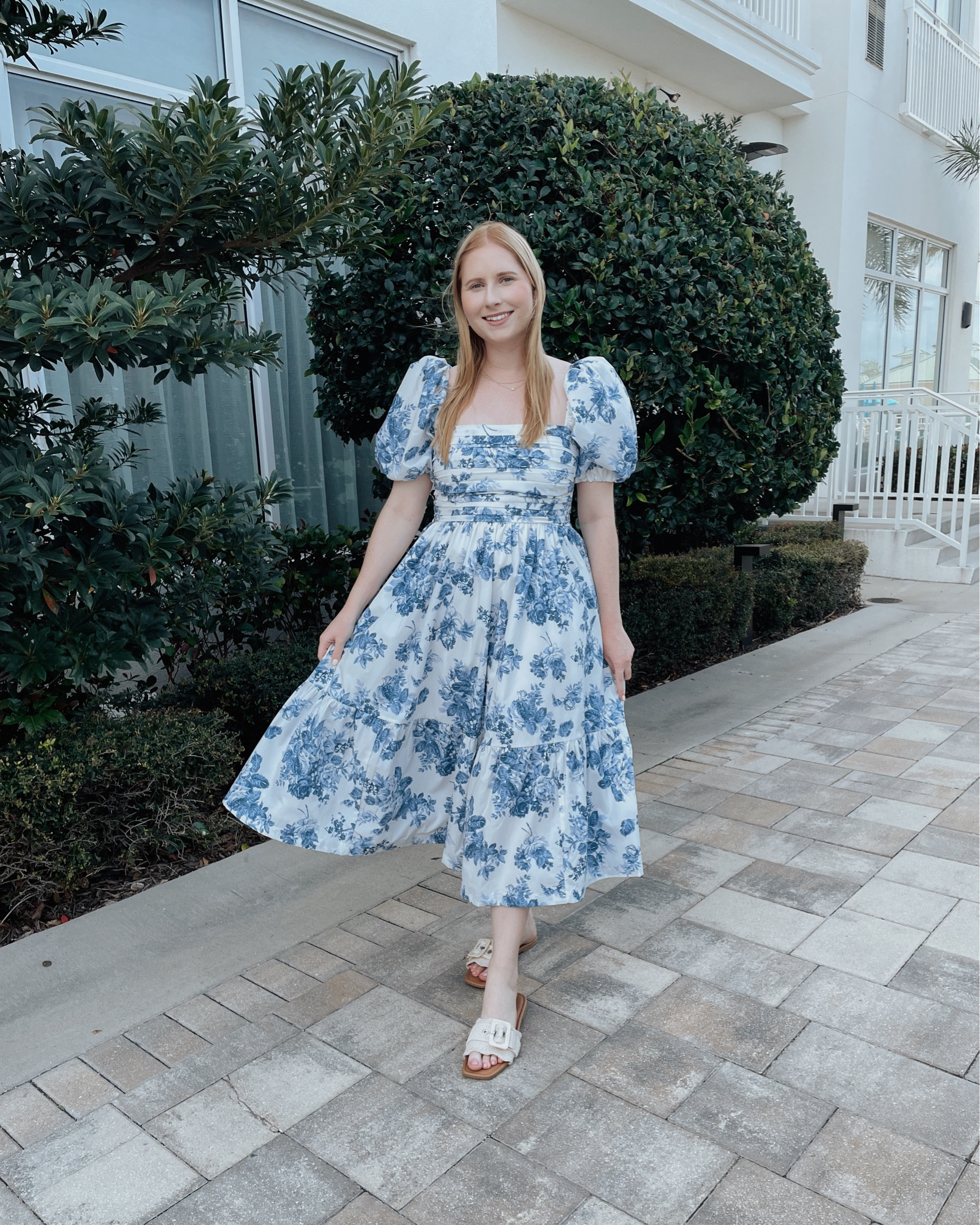 Emerson Poplin Puff Sleeve Midi Dress, Pink · Emerson Poplin Puff Sleeve Midi Dress, Blue and White Print  - wearing a size Medium Regular 

Easter Dress

#LTKmidsize #LTKSpringSale #LTKSeasonal