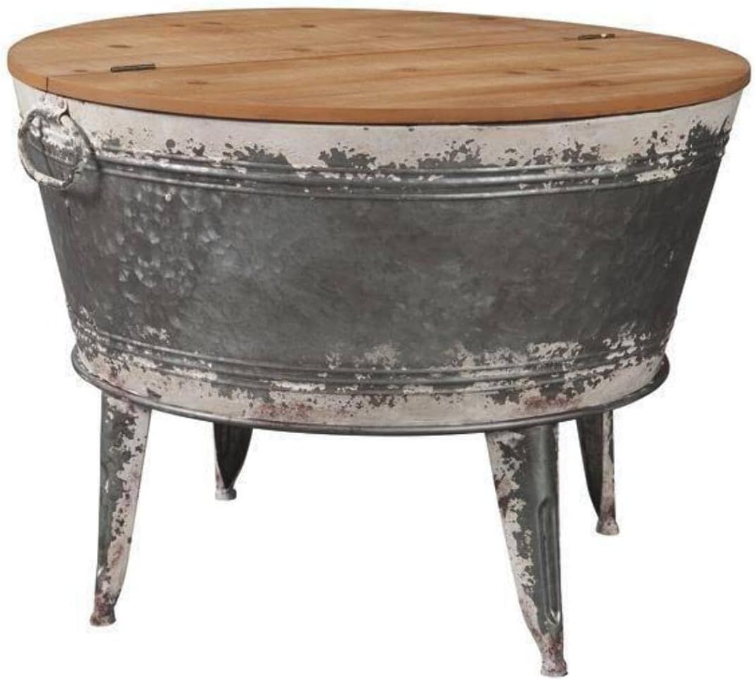 Signature Design by Ashley Shellmond Rustic Distressed Metal Accent Cocktail Table with Lift Top ... | Amazon (US)