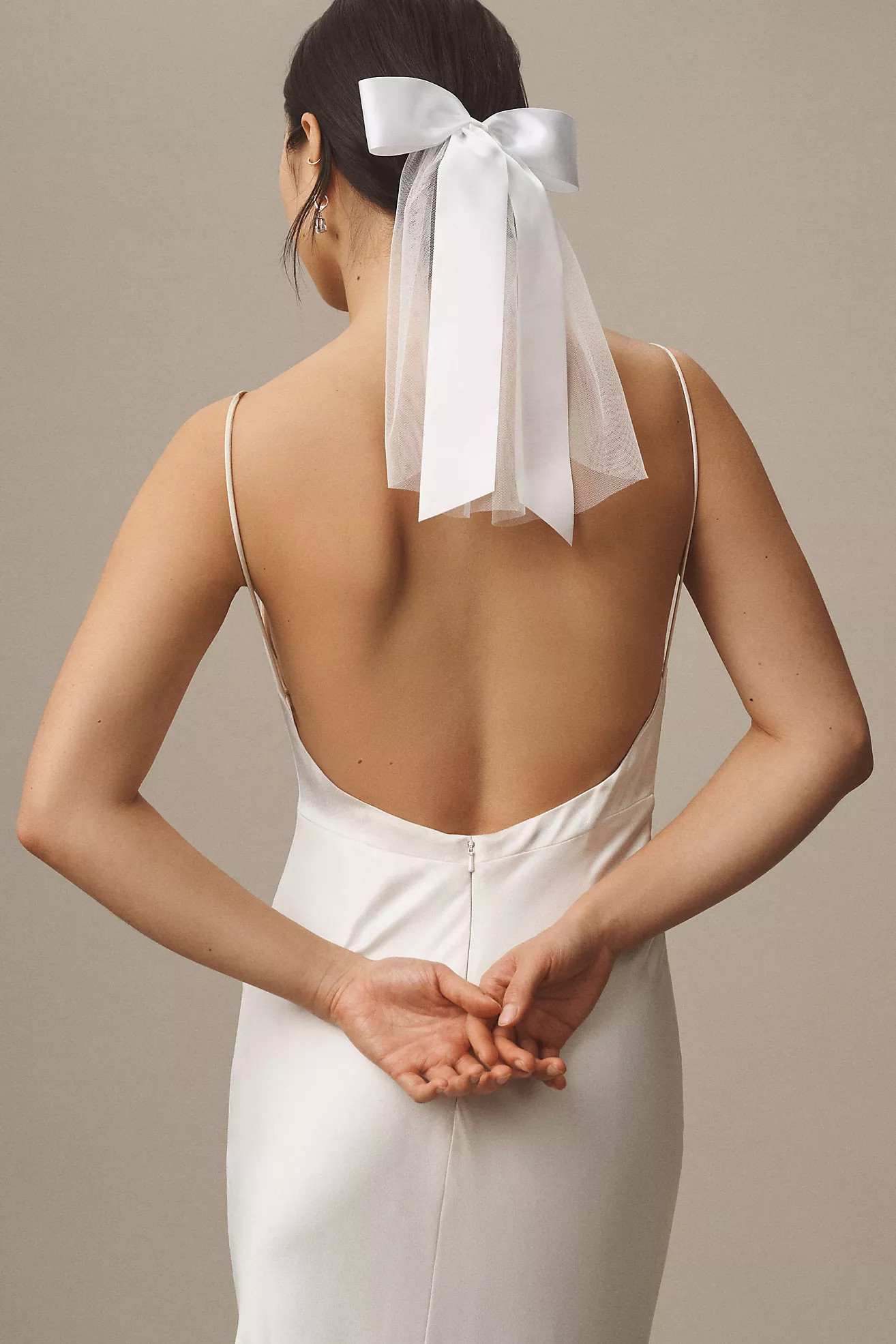Simply Nova Satin Bow Shoulder Veil | Anthropologie (US)