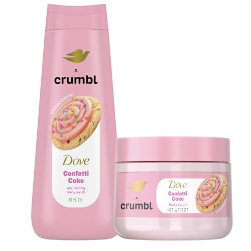 Dove X Crumbl Moisturizing Liquid Body Wash & Body Scrub | 1-20oz Body Wash And 1-15oz Body Scrub | Limited Edition (Confetti Cake Wash + Scrub) | Amazon (US)