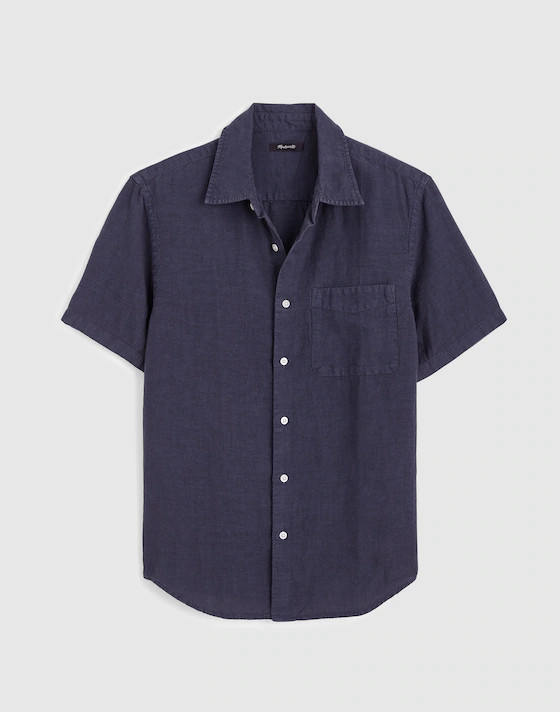 The Allday Short-Sleeve Shirt in Linen | Madewell
