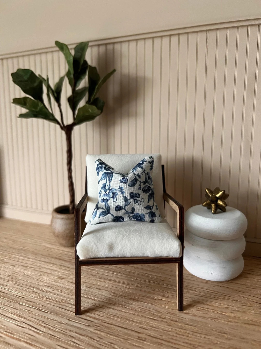 Miniature Blue Floral Throw Pillow, Dollhouse Throw Pillow, 1:12 Scale Throw Pillow - Etsy | Etsy (US)