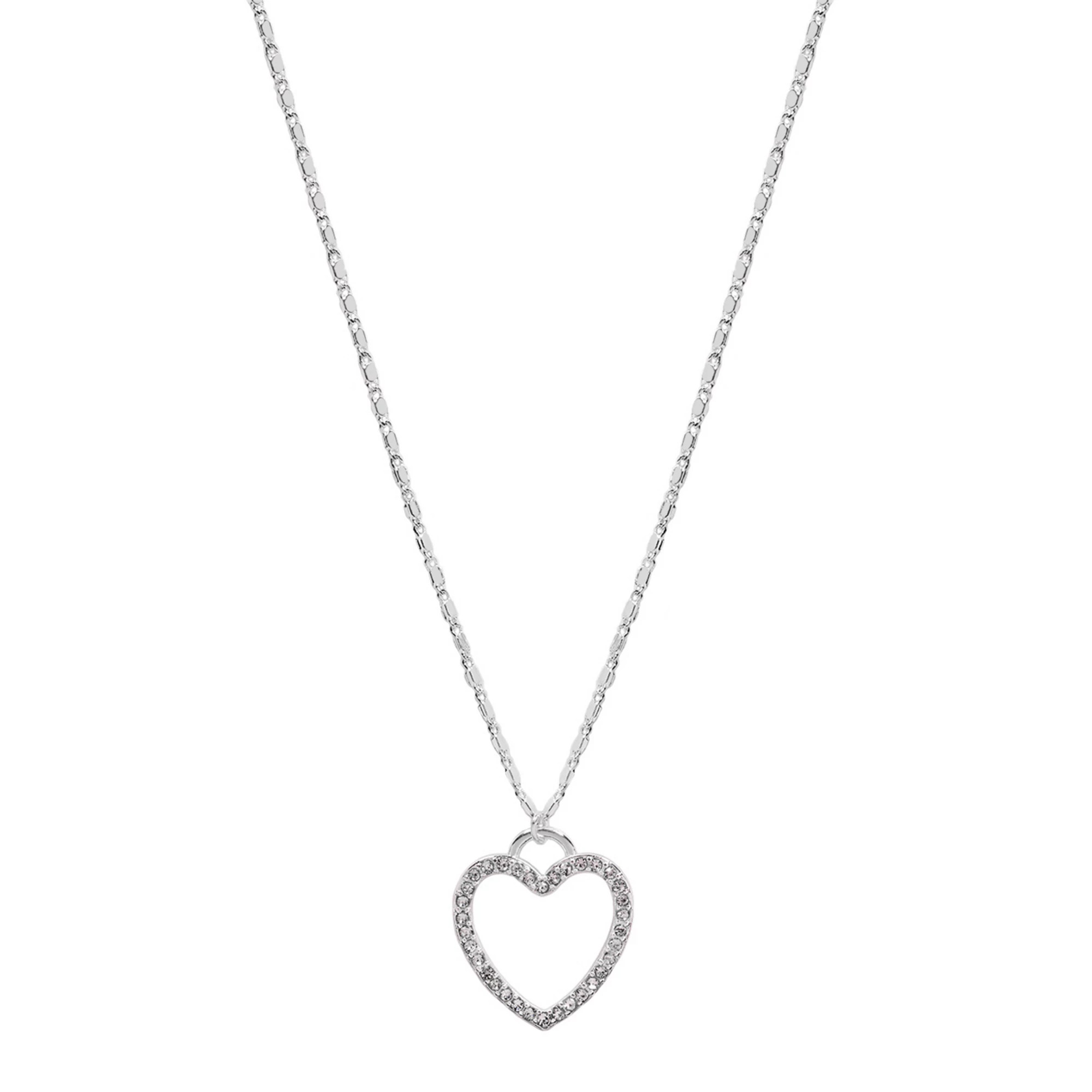 LC Lauren Conrad Large Pave Open Heart Necklace | Kohl's
