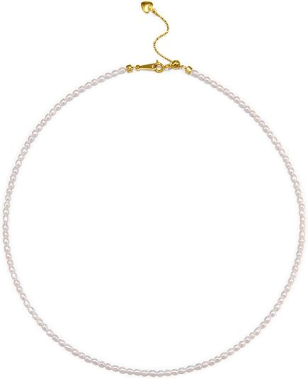 Pearls Necklace, Freshwater Tiny Small Pearls Necklace for Women's Pearl Strand Necklace Chain 18... | Amazon (US)
