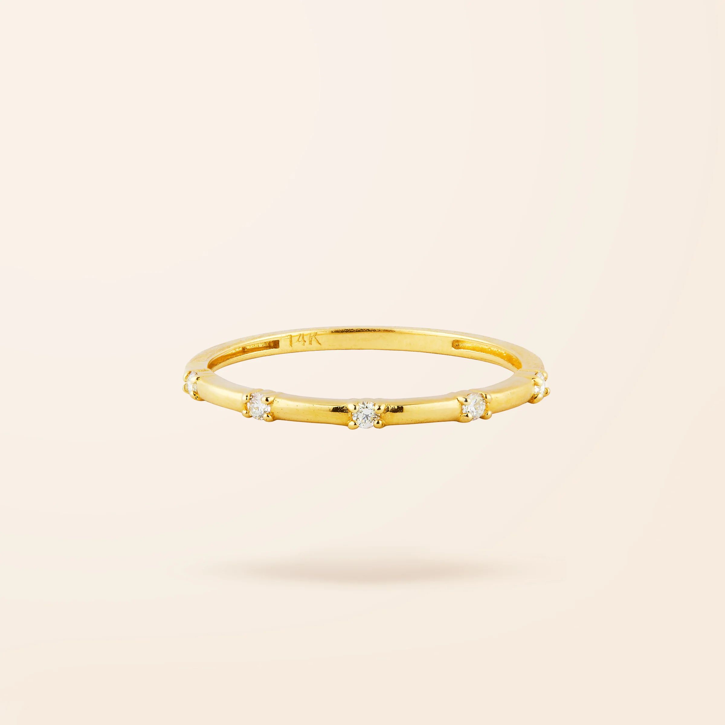 14K Gold Five Diamond Ring | Van Der Hout Jewelry