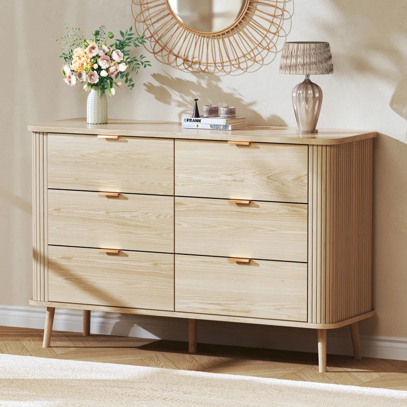 George Oliver 6 Drawer Wood Double Dresser | Wayfair | Wayfair North America