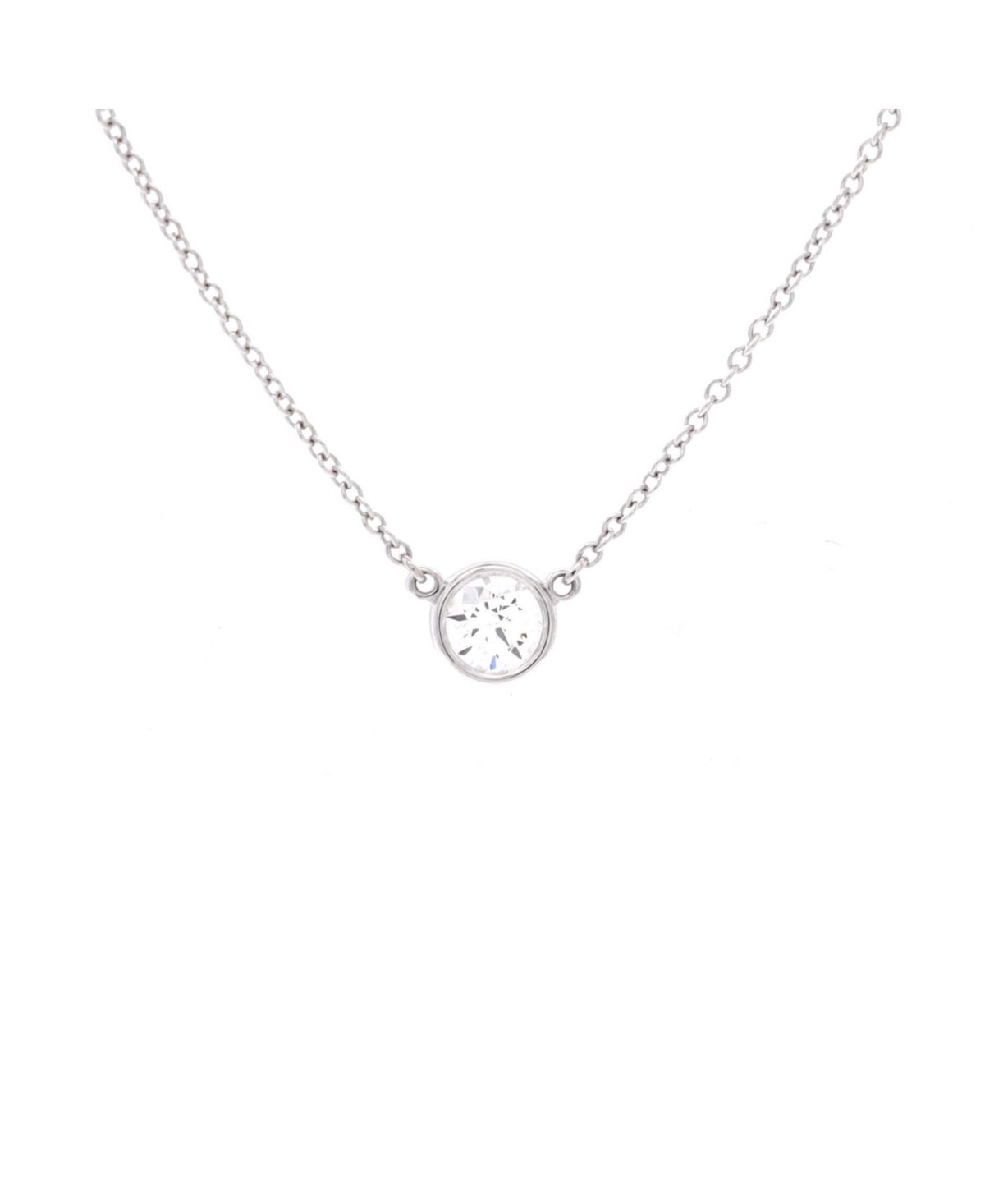 Pre-Owned Tiffany & Co Elsa Peretti Diamonds By The Yard Pendant Necklace - Platinum (pt950) | Macy's