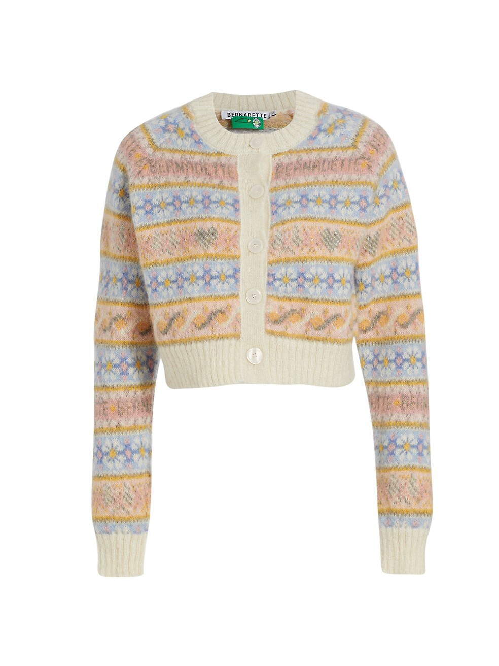 BERNADETTE Claudette Mohair-Blend Jacquard Cardigan | Saks Fifth Avenue
