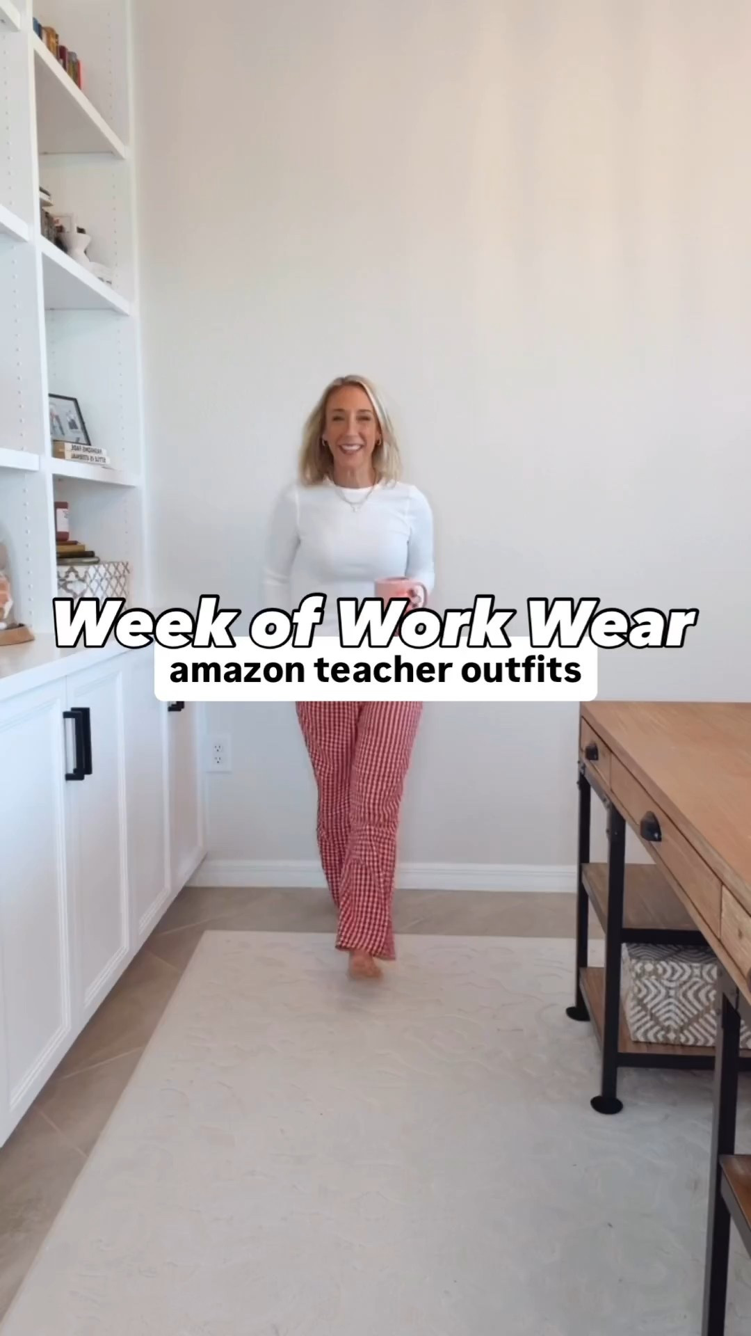 Week of Work Wear: * white t-shirt - size small. * red gingham pants - size small. 1. MONDAY: denim dress - size XS // ruffle button down - size small // boots - size up a 1/2. 2. TUESDAY: brown jeans - size 4 // polka dot jacket - size small // black t-shirt - size small (packing 3) // black sling back flats - tts. 3. WEDNESDAY: long sleeve maxi dress - size small // nude sling back flats - tts. 4. THURSDAY: denim jacket - size small // green flowy pants - size small // white long sleeve tee - size small. 5. FRIDAY: flower cardigan - size small // wide leg jeans - size 25 // sneakers - tts. * teacher outfit, teacher clothes, teacher style, office outfit.
 

 

#LTKFindsUnder50 #LTKWorkwear #LTKSeasonal