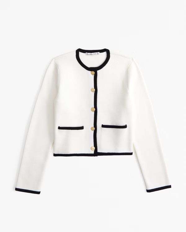 Women's LuxeLoft Crew Sweater Jacket | Women's Tops | Abercrombie.com | Abercrombie & Fitch (US)