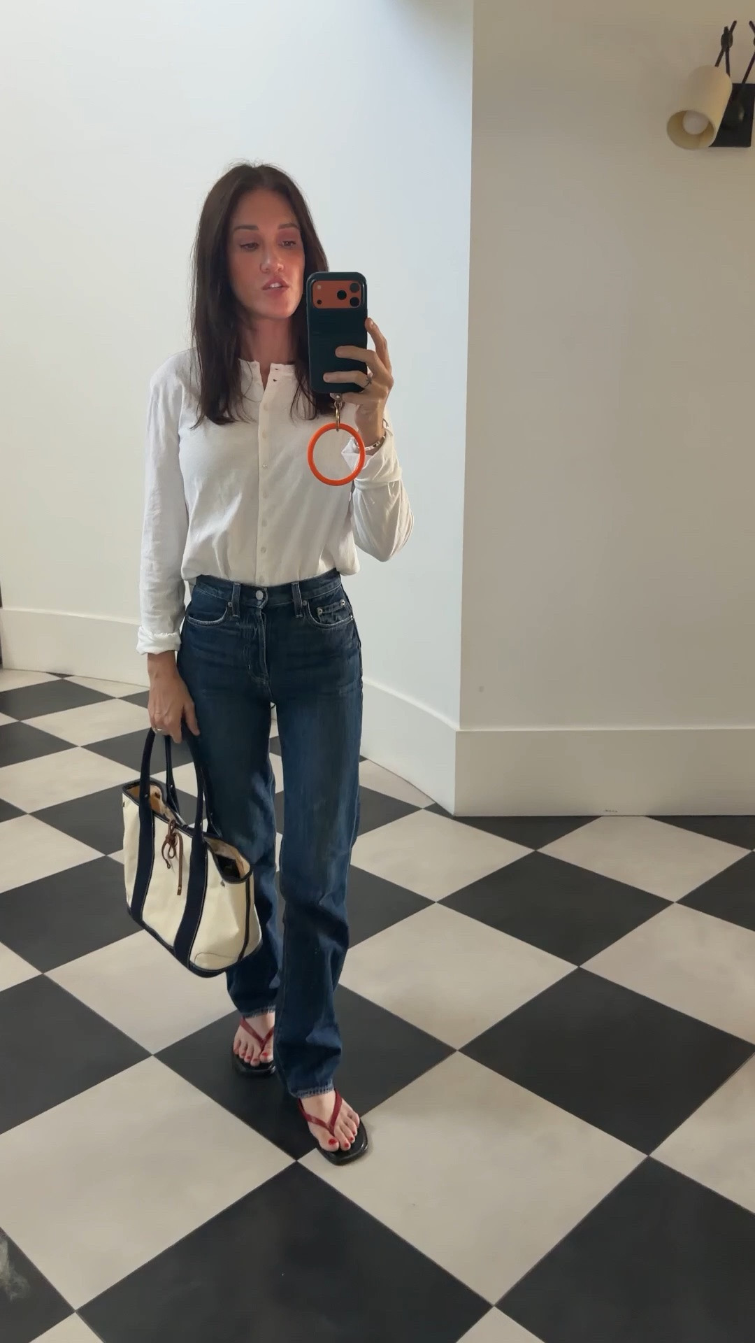 Wearing 23 in jeans 
Medium in top (wanted it bigger but I could have done small)