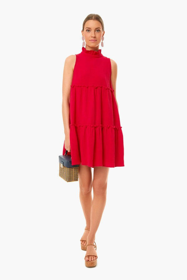 Red Lightweight Gauze Morgan Dress | Tuckernuck (US)