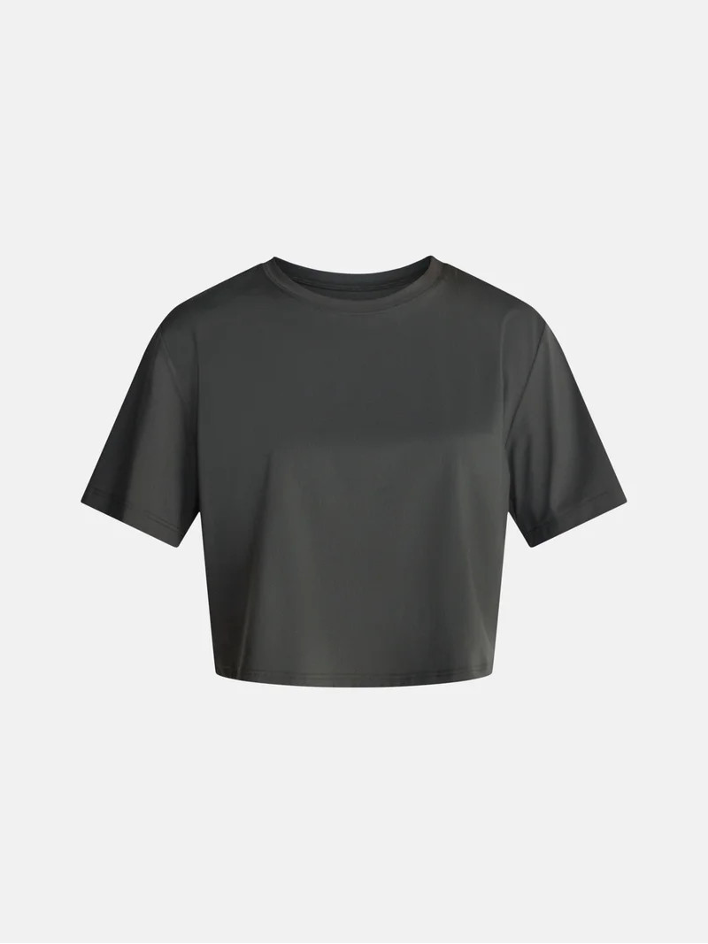 Avia Women's Cropped Boxy Tee with Short Sleeves, Sizes XS-XXXL | Walmart (US)