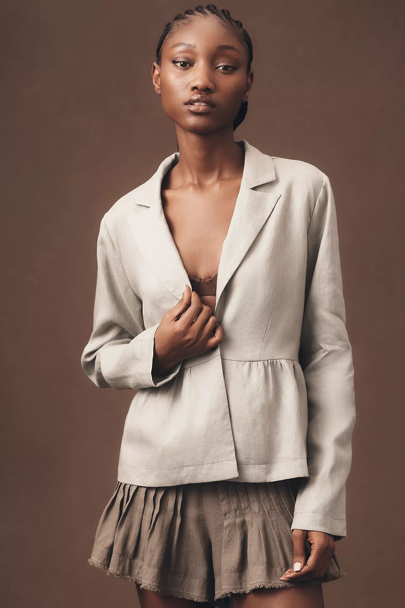 DOLAN Linen Babydoll Blazer | Anthropologie (US)