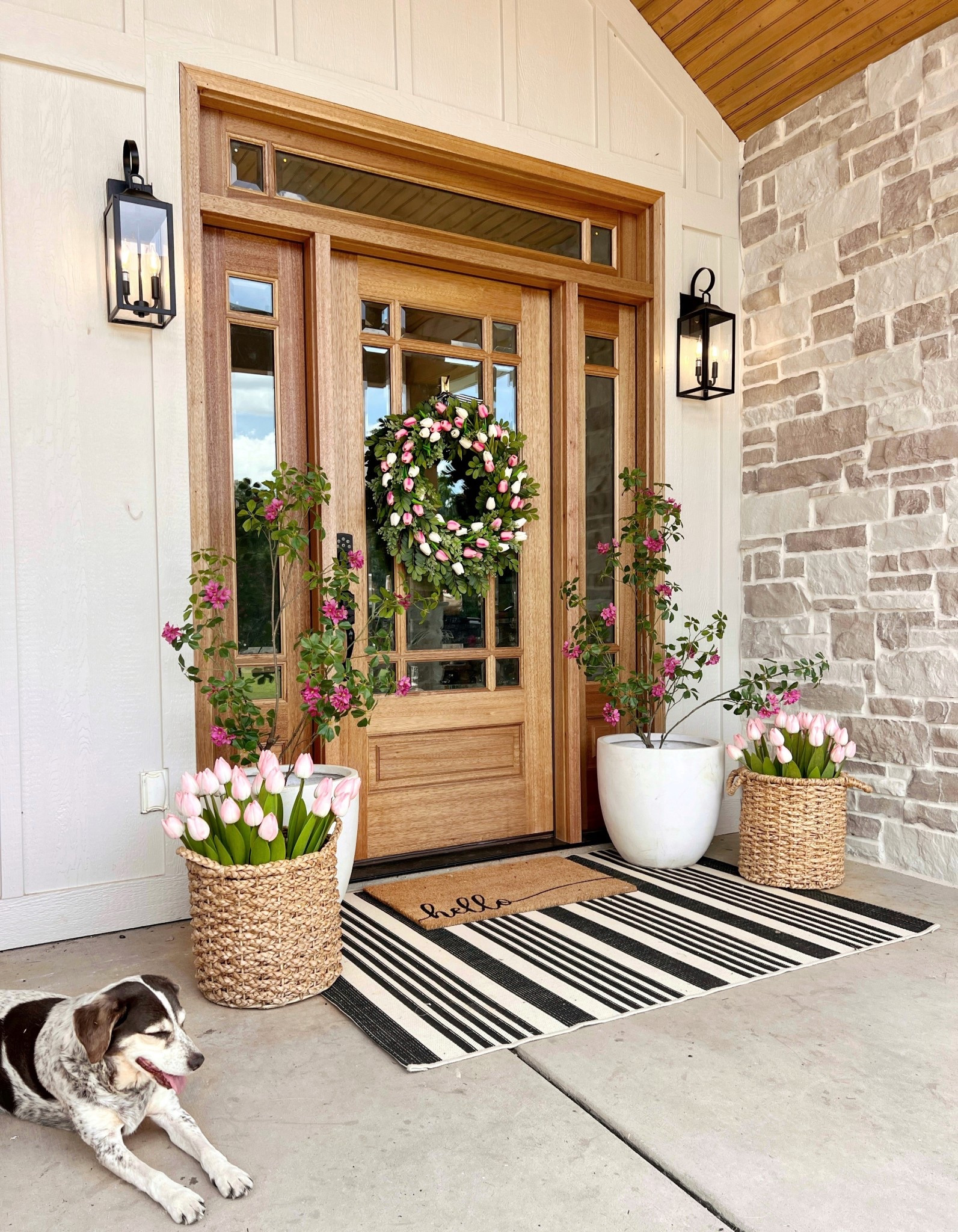 Porch decor linked below 