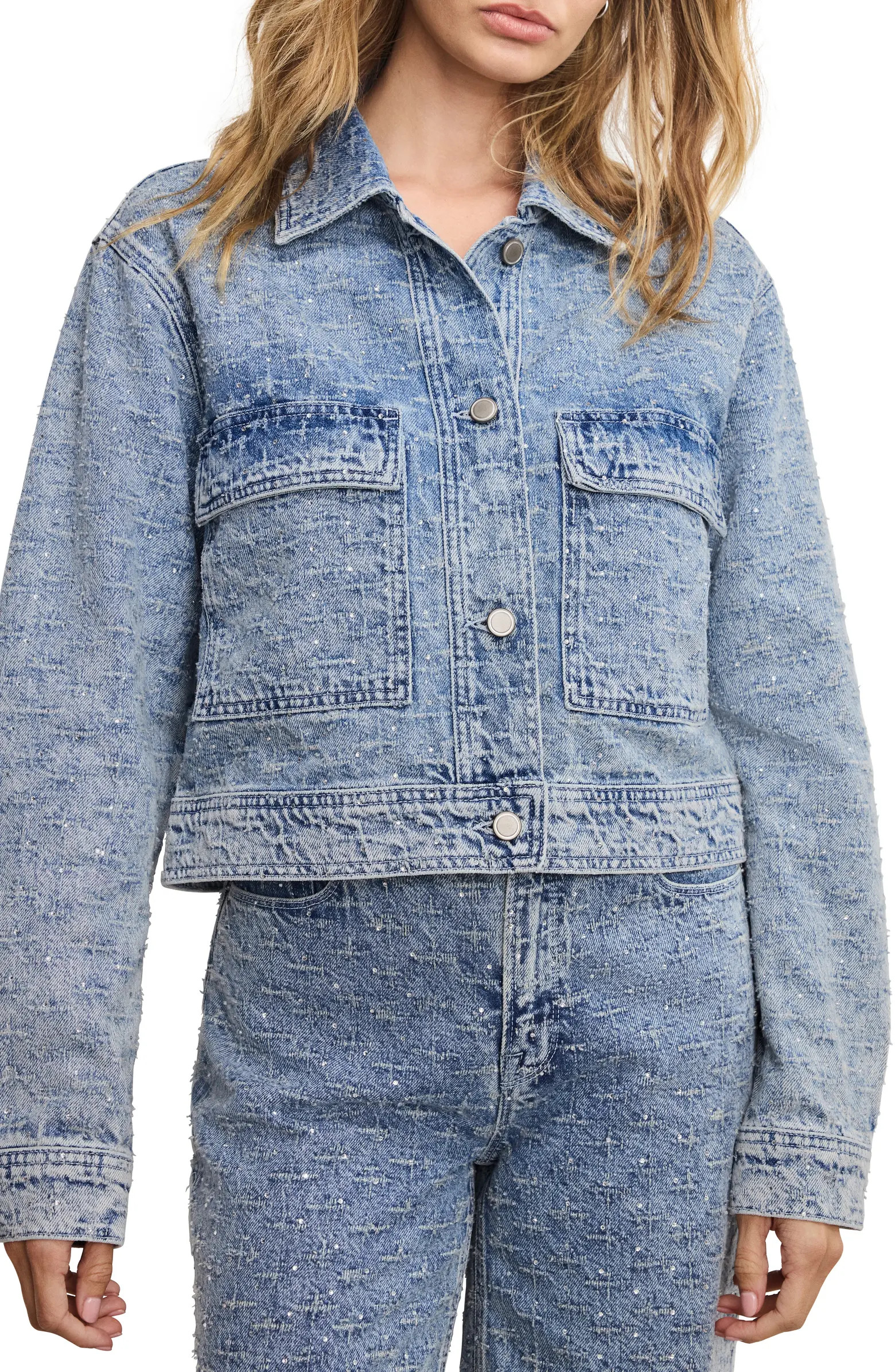 Good American Crystal Denim Jacket | Nordstrom | Nordstrom