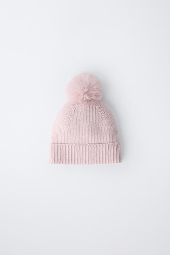 KNIT POMPOM HAT | Zara US
