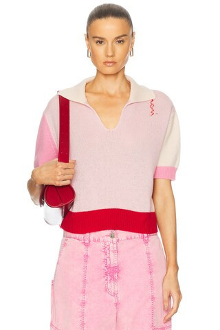 Marni Short Sleeve Sweater in Pink | FWRD 