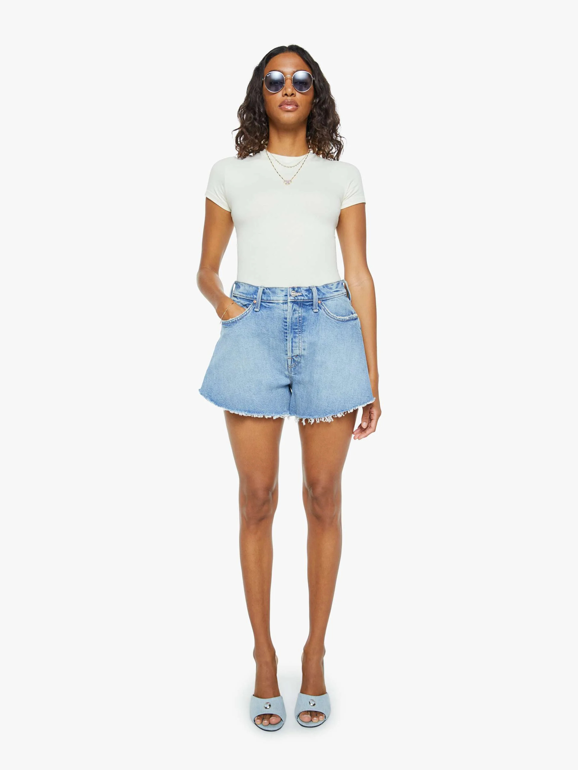 The Flutter Short Fray | Mother Denim