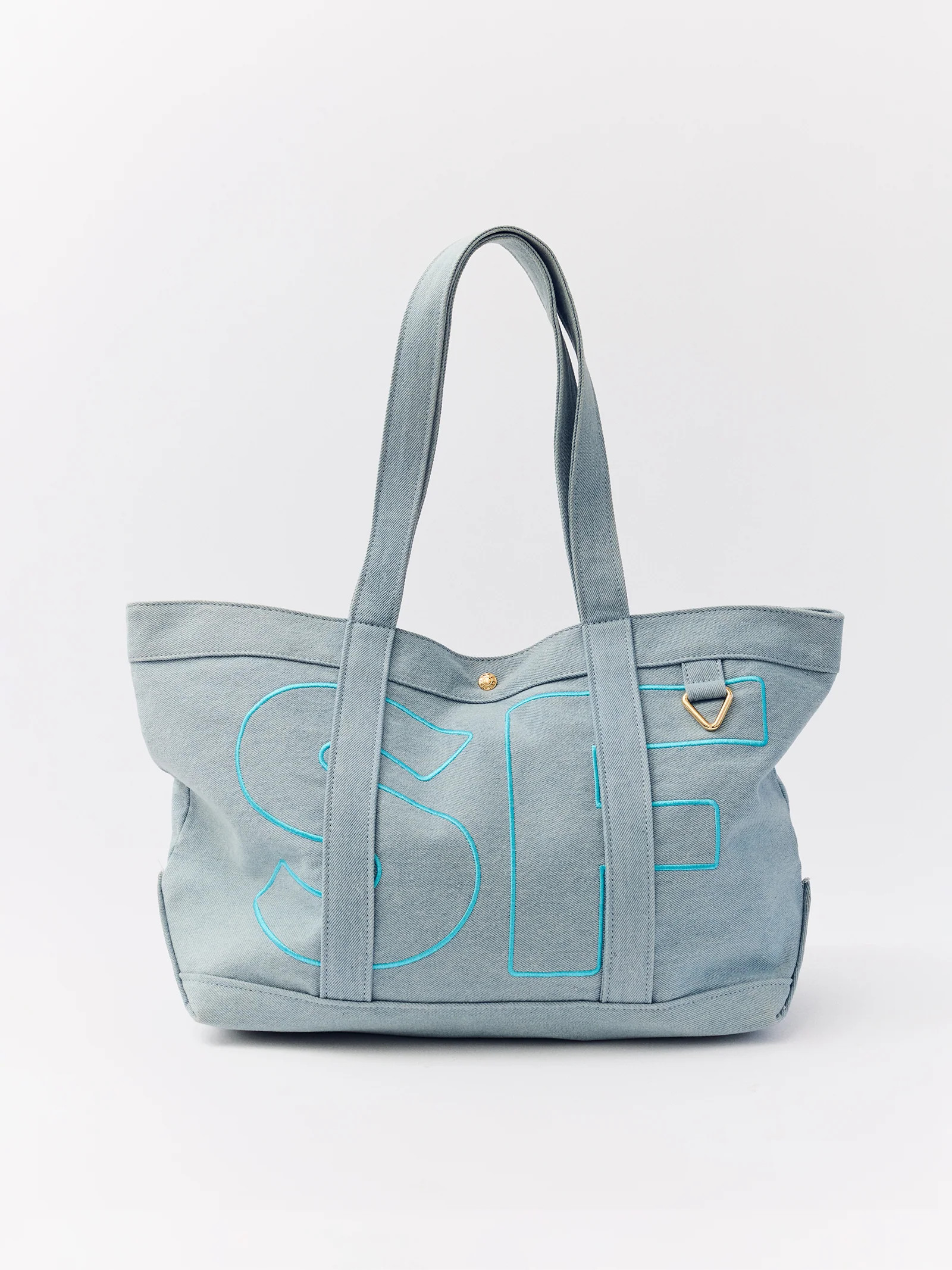 Custom Alpha Tote - Blue Denim | BaubleBar