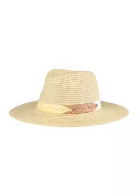 Jessica Simpson Women's Straw Panama Hat With Embroidery Band | Belk