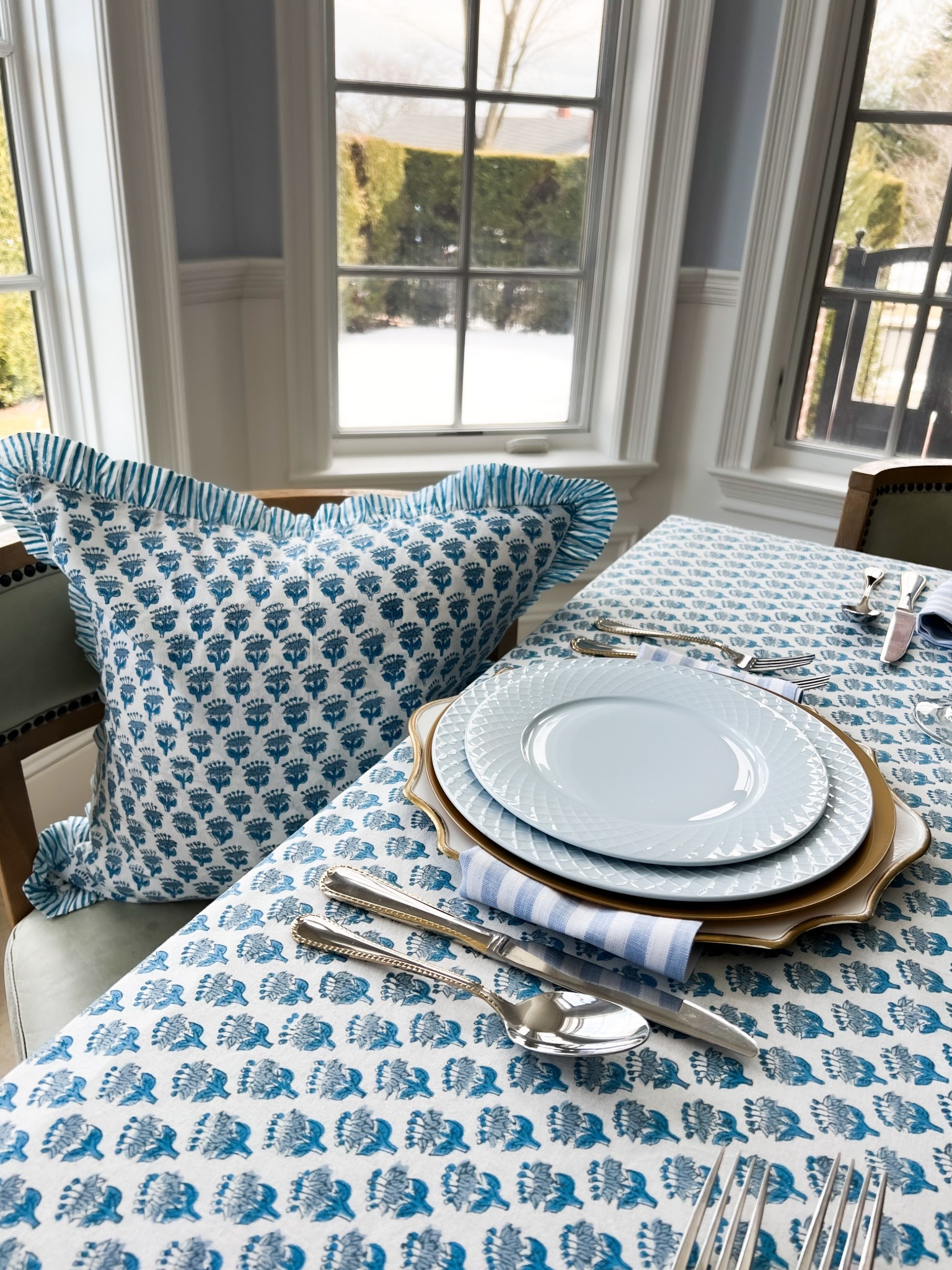 The prettiest blue box print perfect for fall! I’m adoring this tablecloth and pillow matching moment! 

#LTKSeasonal #LTKHome #LTKSpringSale