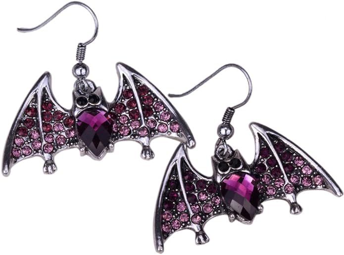 YACQ Women's Bat Dangle Earrings - Halloween Costume Accessories Jewelry - Lead & Nickle Free - 1... | Amazon (US)