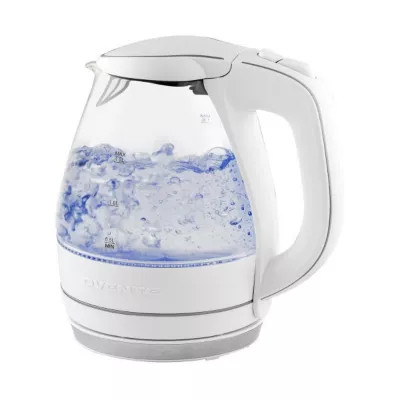 Ovente Glass Electric Kettle Hot Water Boiler 1.5 Liter Borosilicate Glass Fast Boiling Countertop Heater - BPA Free, White | Belk