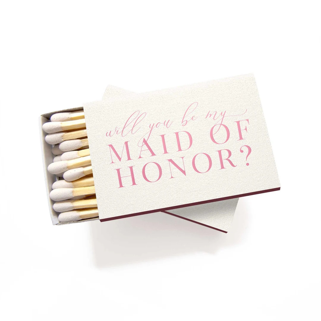 Will You Be My Maid of Honor Matches Maid of Honor Proposal Gift Matchboxes Pink Maid of Honor Gi... | Etsy (US)