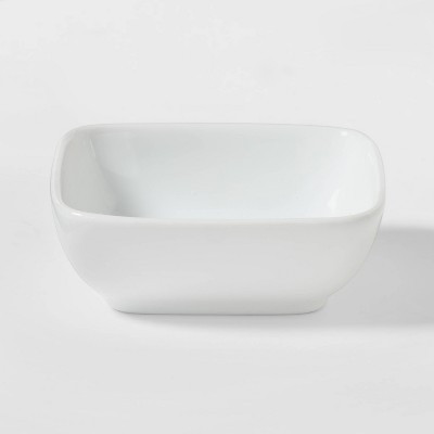 4oz Porcelain Square Dip Bowl White - Threshold™: Small Serving Ramekin, Microwave & Dishwasher Safe | Target