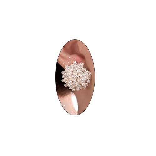 FUTIMELY Large Pearl Flower Cluster Stud Earrings for Women, Wedding, Engagement, Vintage Faux Pearl Ear Jewelry Accessories | Amazon (US)