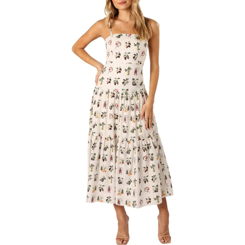 Petal & Pup Botanique Fruit Print Cotton Midi Sundress in Floral Fruit at Nordstrom, Size Large | Nordstrom