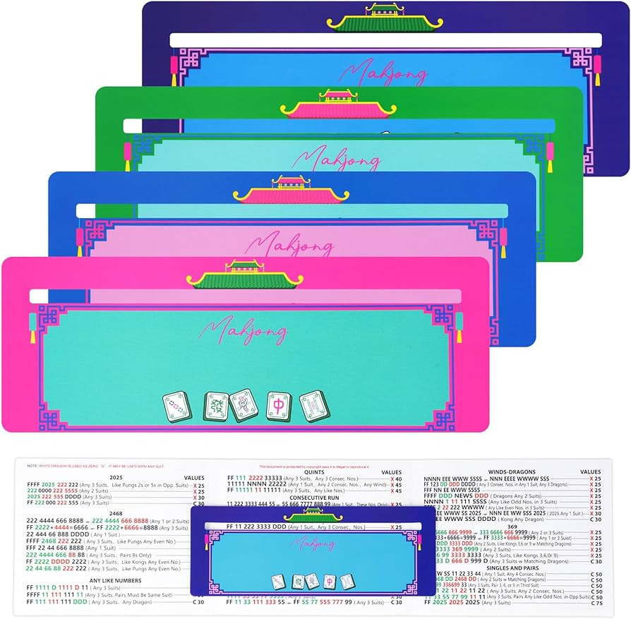 4Pack Mahjong Line Finder, Mahjong Line Reader Guide, Mah Jongg Card Mahjong Accessories and Gift... | Amazon (US)