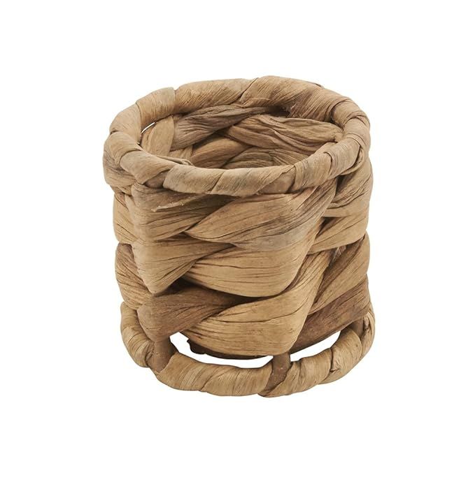 Fennco Styles Woven Sea Grass Design Napkin Ring - Set of 4 (Natural) | Amazon (US)
