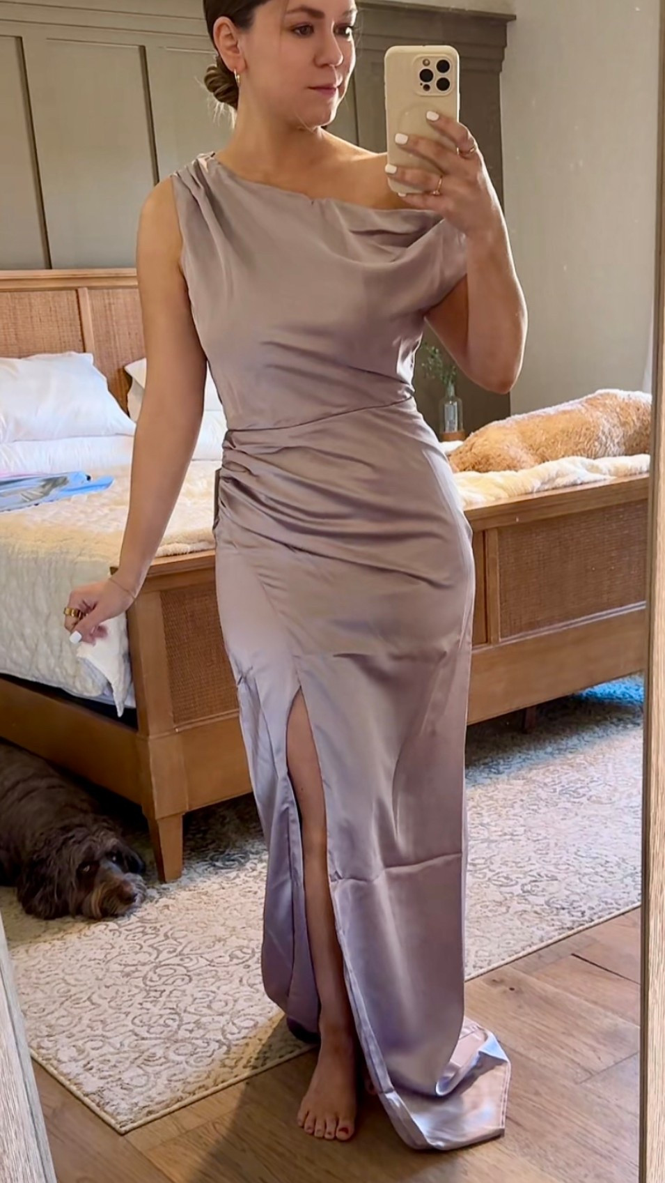 dusty purple off the shoulder bridesmaid dress from Show Me Your Mumu!

#LTKPetite #LTKWedding