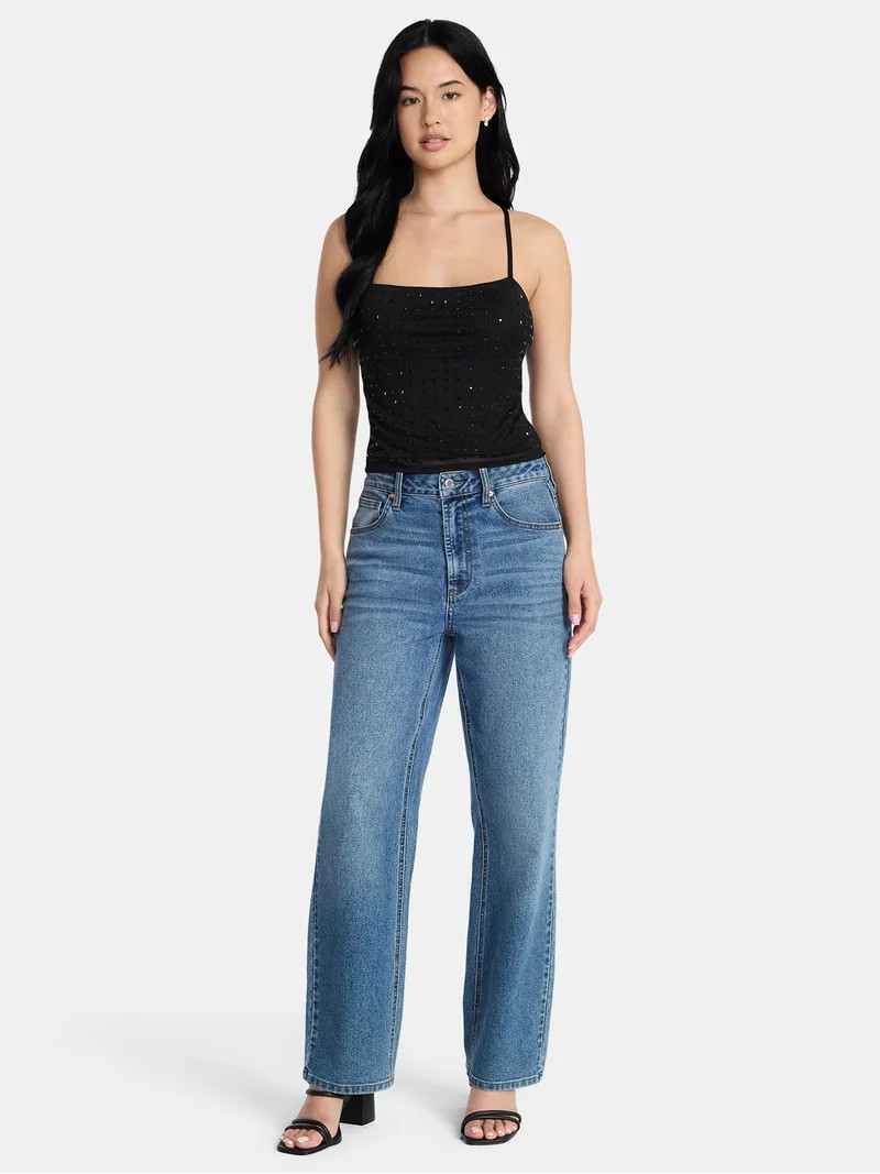 Madden NYC Women\u2019s Faux Rhinestone Cami, Sizes XXS-XXL | Walmart (US)